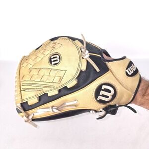 Wilson A500 LHT 12.5" Youth Outfield Baseball Glove Utility A05LF22125 Black Tan